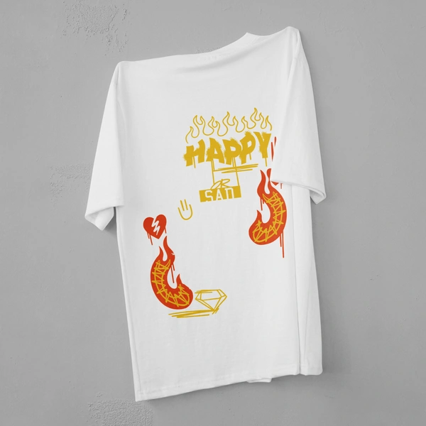 Happy-Sad Graffiti Oversized T-Shirt