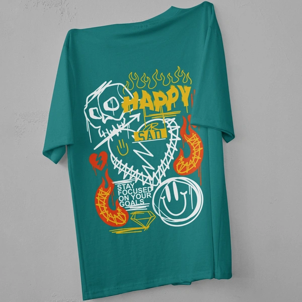 Happy-Sad Graffiti Oversized T-Shirt