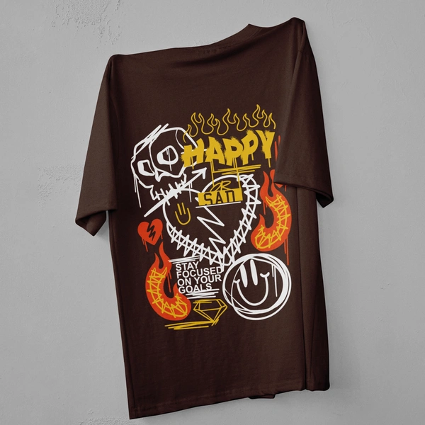 Happy-Sad Graffiti Oversized T-Shirt