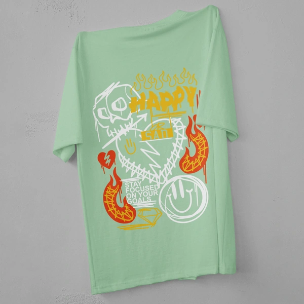 Happy-Sad Graffiti Oversized T-Shirt
