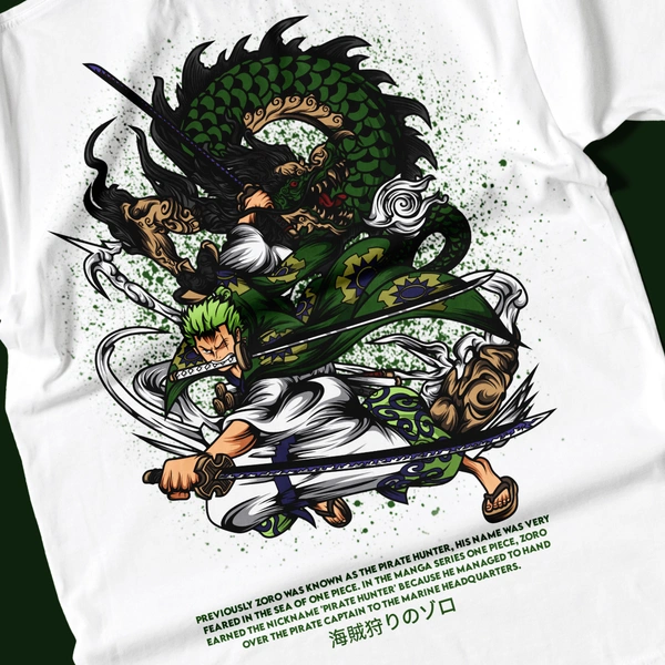 Zoro's Three-Sword Dragon Strike Tee ⚔🐉🔥