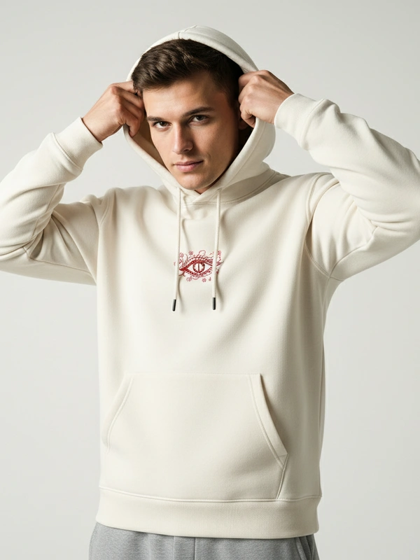 Mystic Hydra Eye Floral Hoodie – Ivory