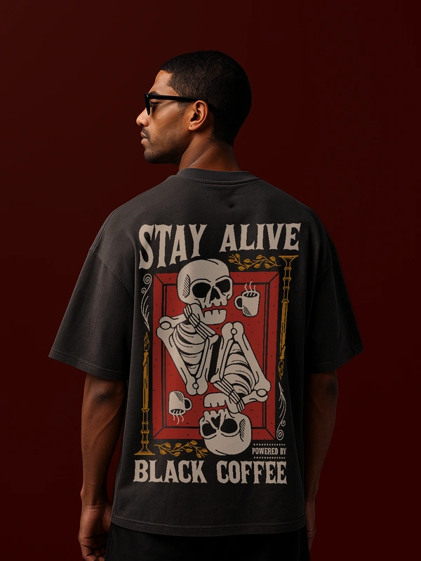 Stay Alive Skeleton Oversized T-Shirt  | RULED