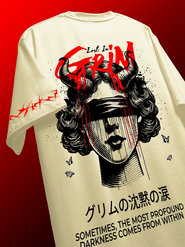 Lost in Grim – Dark Aesthetic Graphic T-Shirt