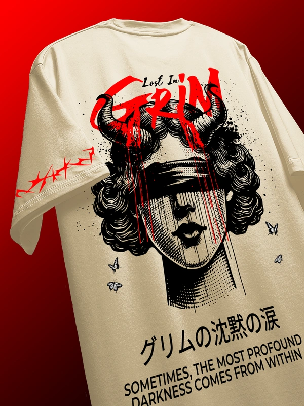 Lost in Grim – Dark Aesthetic Graphic T-Shirt