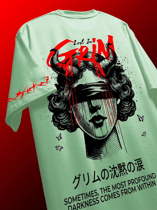 Lost in Grim – Dark Aesthetic Graphic T-Shirt