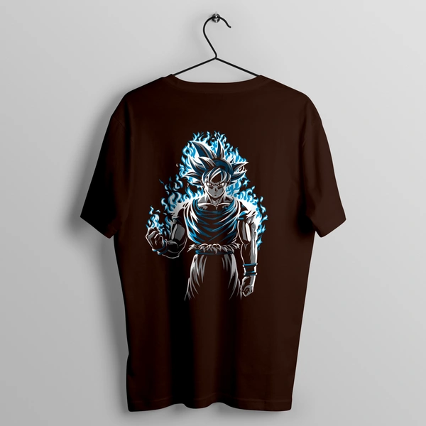 Dragon Ball Inspired Oversized Goku Tee – Ultra Instinct Flame Design