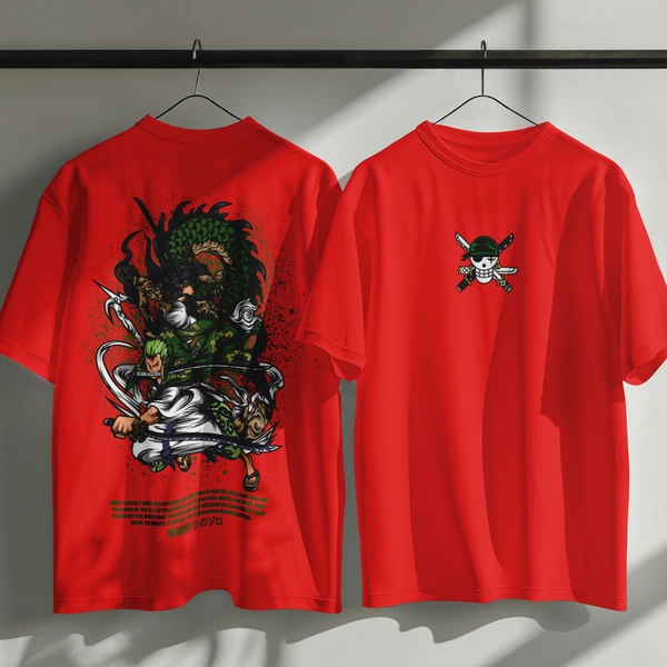 Zoro's Three-Sword Dragon Strike Tee ⚔🐉🔥