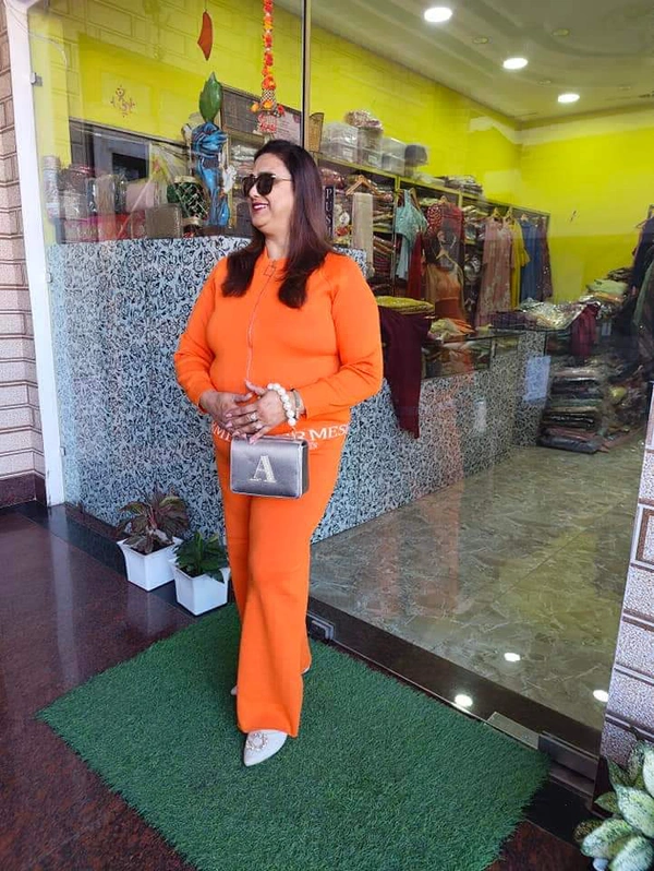 Woollen Cordsets  - Free Size, Web Orange