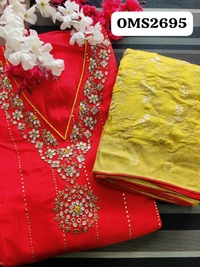 Silk Suit  - Yellow, Free Size