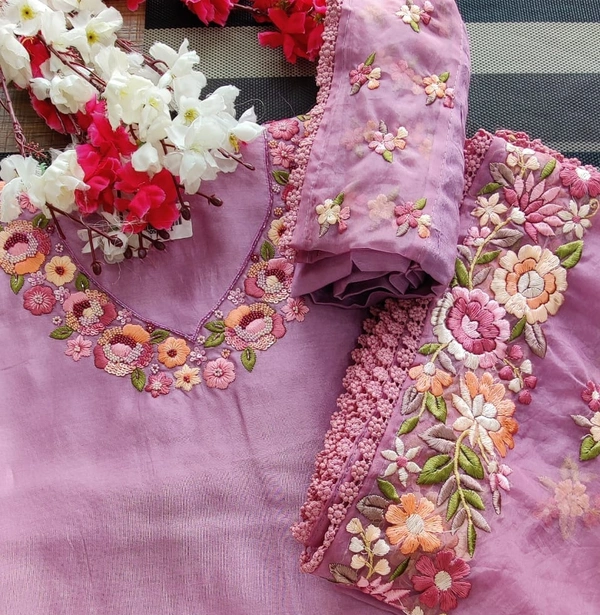 Chanderi Suits - Free Size, Bourbon