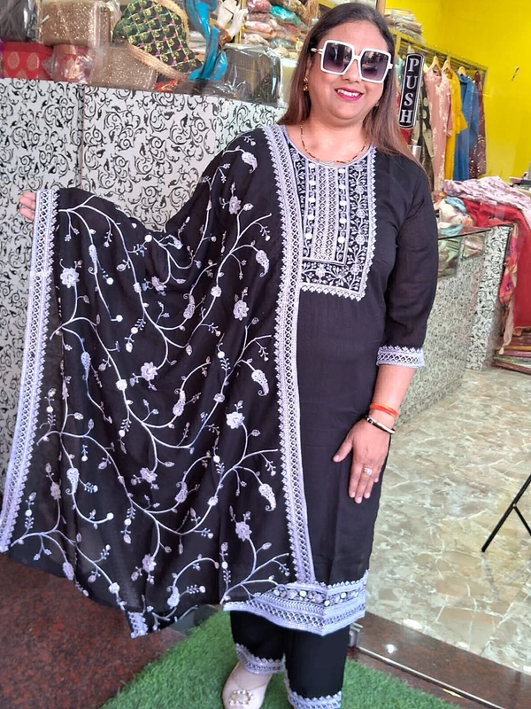 COTTON SILK  - Black, 38 40 42 44