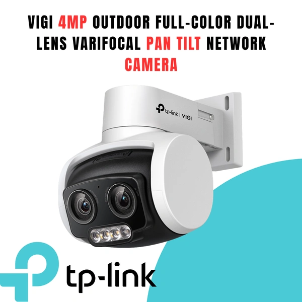 VIGI 4MP Outdoor Full-Color Dual-Lens Varifocal Pan Tilt Network Camera