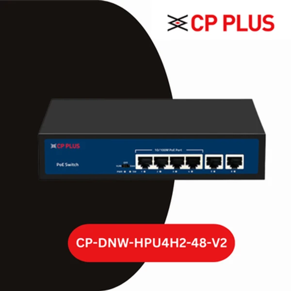 6 Ports Switch with 4 PoE Ports & 2 Uplink Ports (CP-DNW-HPU4H2-48-V2)