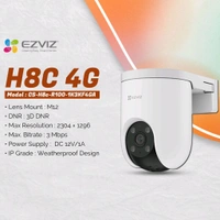 EZVIZ 4MP Outdoor Pan Tilt ,Color Night Vision Two-Way Talk Weatherproof Security Camera H8C 4G