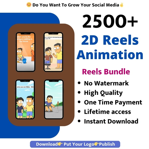 2500+ Funny 2D Animation Reels Bundle 