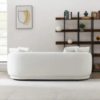 Best Modular Furniture Antique Wood Hub Modern Velvet Curved 3 Seater chesterfiled Sofa Throw Pillows Included