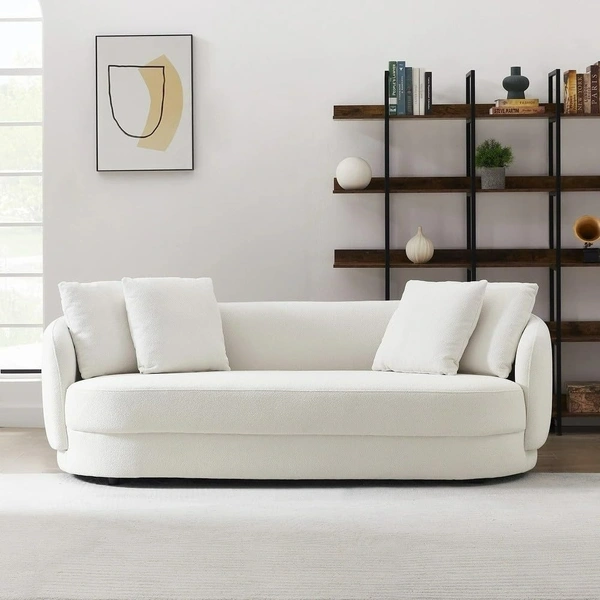 Best Modular Furniture Antique Wood Hub Modern Velvet Curved 3 Seater chesterfiled Sofa Throw Pillows Included