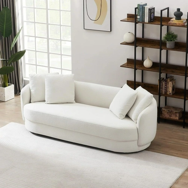 Best Modular Furniture Antique Wood Hub Modern Velvet Curved 3 Seater chesterfiled Sofa Throw Pillows Included