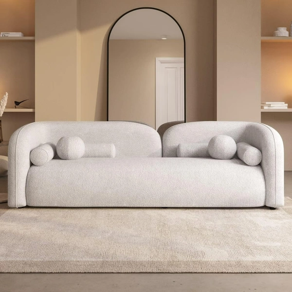 Best Modular Furniture LEGACY OF COMFORT Elma Curved 3 Seater Cloud Sofa Upholstered 3 Seater Sofa Three Seater Sofa for Living Room Hotels & Offices