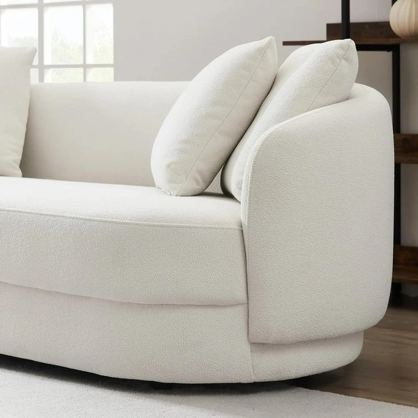 Best Modular Furniture Antique Wood Hub Modern Velvet Curved 3 Seater chesterfiled Sofa Throw Pillows Included