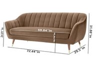 Best Modular Furniture Marino 3+2 Seater Camel Suede vlevet Fabric Sofa Set with Four Cushions Perfect for Home Office Guests Living Room (Camel 3, 3+2 Seater)(3 Year Warranty)