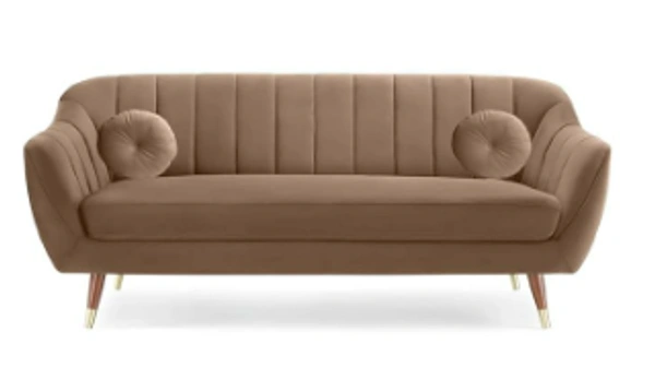 Best Modular Furniture Marino 3+2 Seater Camel Suede vlevet Fabric Sofa Set with Four Cushions Perfect for Home Office Guests Living Room (Camel 3, 3+2 Seater)(3 Year Warranty)