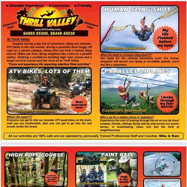 THRILL VALLEY - BOOKING ADVANCE  - ₹ 500