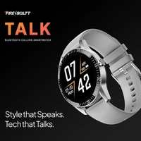 Fire-Boltt Talk Bluetooth Calling Smartwatch, 1.39" TFT Display with Dual Button, Hands On Voice Assistance, 120 Sports Modes, in Built Mic & Speaker - Gray, Smartwatch