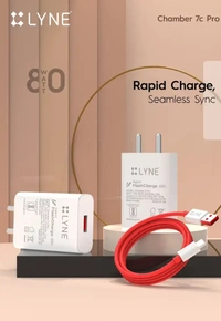 LYNE 80W Supercharge 7.3 A Wall Charger - White, TYPE C 80W