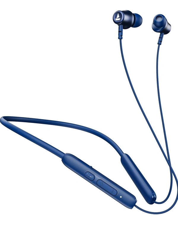 BOAT boAt Rockerz 245 v2 Pro Wireless in Ear Neckband with Up to 30 hrs Playtime, ENx Tech, ASAP Charge, Beast Mode, Dual Pairing, Magnetic Buds,USB Type-C Interface&IPX5(Active Black) - Blue