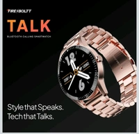 Fire-Boltt Talk Bluetooth Calling Smartwatch, 1.39" TFT Display with Dual Button, Hands On Voice Assistance, 120 Sports Modes, in Built Mic & Speaker - GOLD