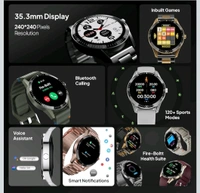 Fire-Boltt Talk Bluetooth Calling Smartwatch, 1.39" TFT Display with Dual Button, Hands On Voice Assistance, 120 Sports Modes, in Built Mic & Speaker - GOLD