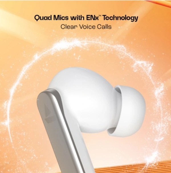 boAt Airdopes 301 TWS Earbuds w/ 75H Playtime, Quad Mics w/ ENx & ASAP Charge - Midnight Shadow, TWS