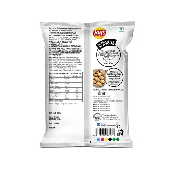 Lay's Chile Limon Flavour Potato Chips (40g)