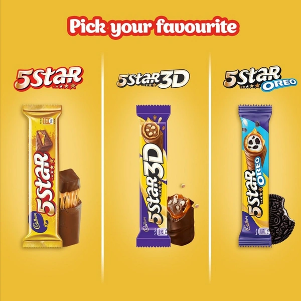 (3 × 38g) Cadbury 5 Star Chocolate Filled Bar