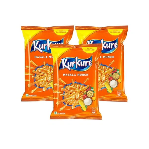 (3 × 77g) Kurkure Masala Munch Crisps 