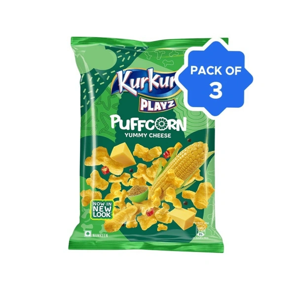 (3 × 55g) Kurkure Puffcorn Yummy Cheese Puffs