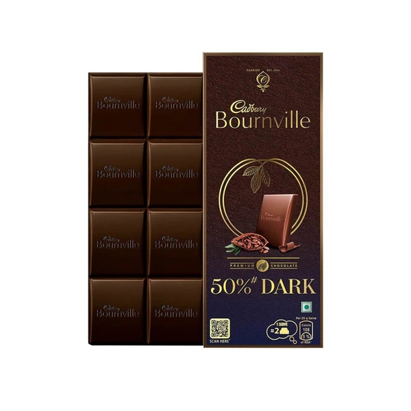 (2 × 80g) Cadbury Bournville Rich Cocoa 50% Dark Chocolate Bar