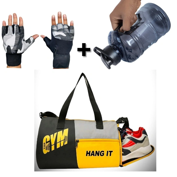 Body Smith BODY SMITH Gym Essentials Combo Fitness Accessory Kit - Yellow