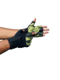 Body Smith Unisex Camo Green Gym Gloves for with Wrist Support - Chalet Green