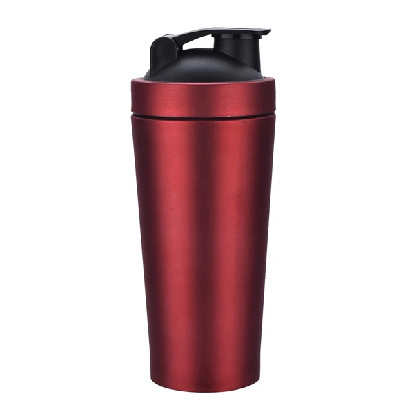 Body Smith Gym Shaker Classic XP Mixer Red Stainless Steel Shaker Blender 750 ML For Protein - FREE SIZE, Red - Well Read