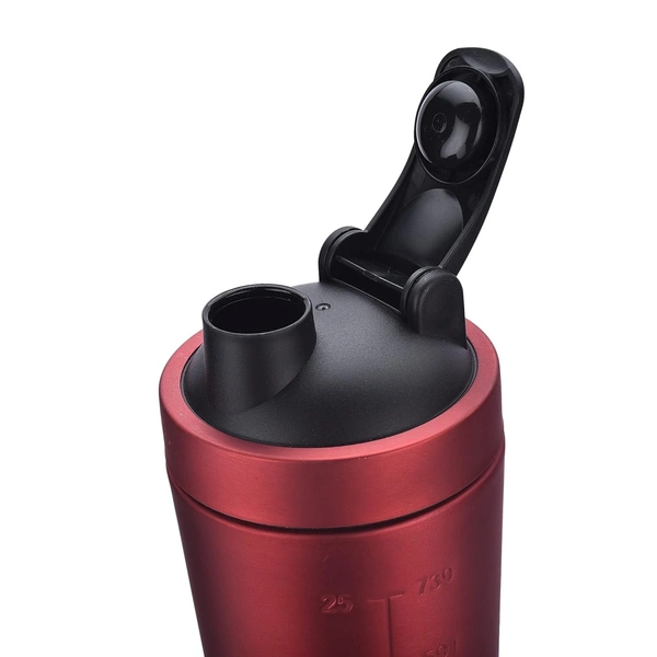 Body Smith Gym Shaker Classic XP Mixer Red Stainless Steel Shaker Blender 750 ML For Protein - FREE SIZE, Red - Well Read