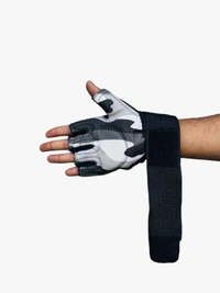 Body Smith Unisex Camo Grey Gym Gloves for with Wrist Support - Gray