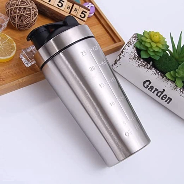 Body Smith Gym Shaker Classic XP Mixer Sliver Stainless Steel Shaker Blender 750 ML For Protein - silver
