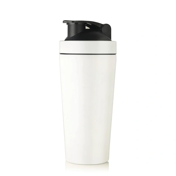 Body Smith Gym Shaker Classic XP Mixer White Stainless Steel Shaker Blender 750 ML For Protein - Ivory