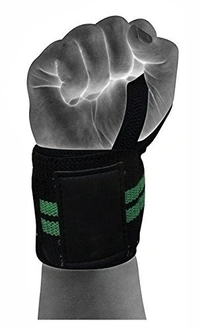 Body Smith premium Green Weight Lifting Wrist Support Straps With Thumb Loop - Green
