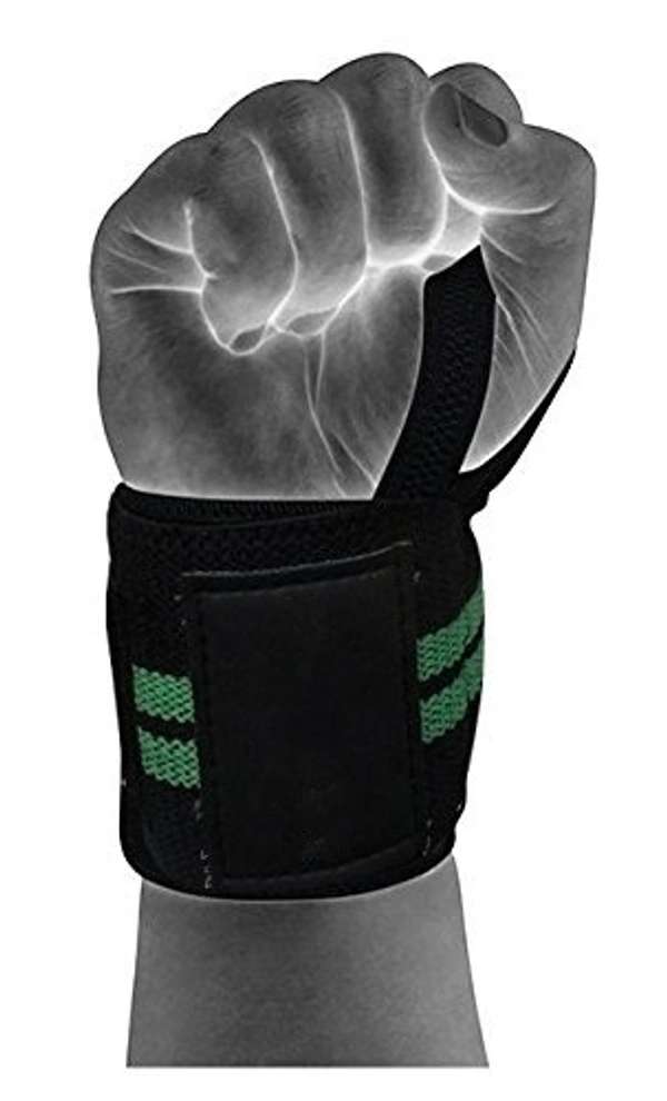 Body Smith premium Green Weight Lifting Wrist Support Straps With Thumb Loop - Green