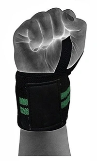 Body Smith premium Green Weight Lifting Wrist Support Straps With Thumb Loop - Hippie Green