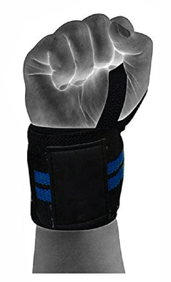 Body Smith premium Green Weight Lifting Wrist Support Straps With Thumb Loop - Blue